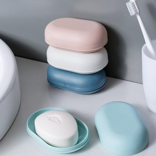 Portable Soap Dish with Leakproof Lid for Travel and Home Use