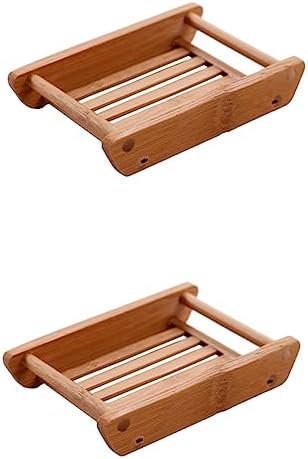 CONGARTENO 2pcs Wooden Soap Dish Creative Bathroom Holder