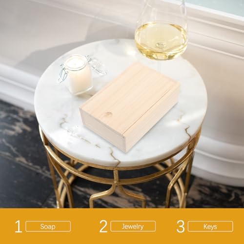 Luxshiny Wooden Soap Dish with Lid Multi-use Holder