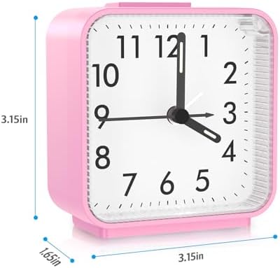 AMIR Silent Analog Alarm Clock with Snooze and Light