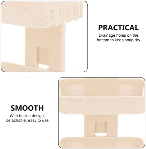 PRETYZOOM Wall Adhesive Double Layer Soap Holder