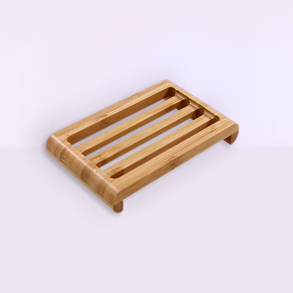 Alipis 2pcs Bamboo Wood Soap Dish Sturdy Holder