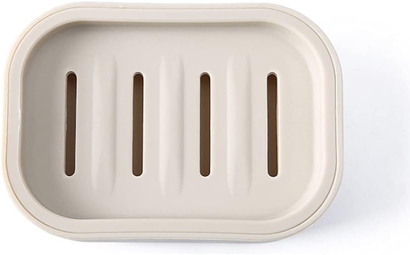 2PCS Khaki Plastic Square Soap Dish for Bathroom Kitchen