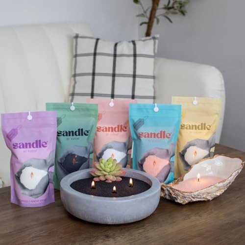 Foton Sandle Pearled Candle 10 Oz 15 Wicks Non Toxic 60 Hour Burn