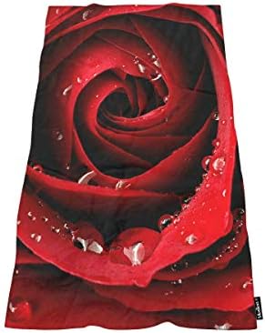 Moslion Red Rose Bath Towel Large 64x32 Inches