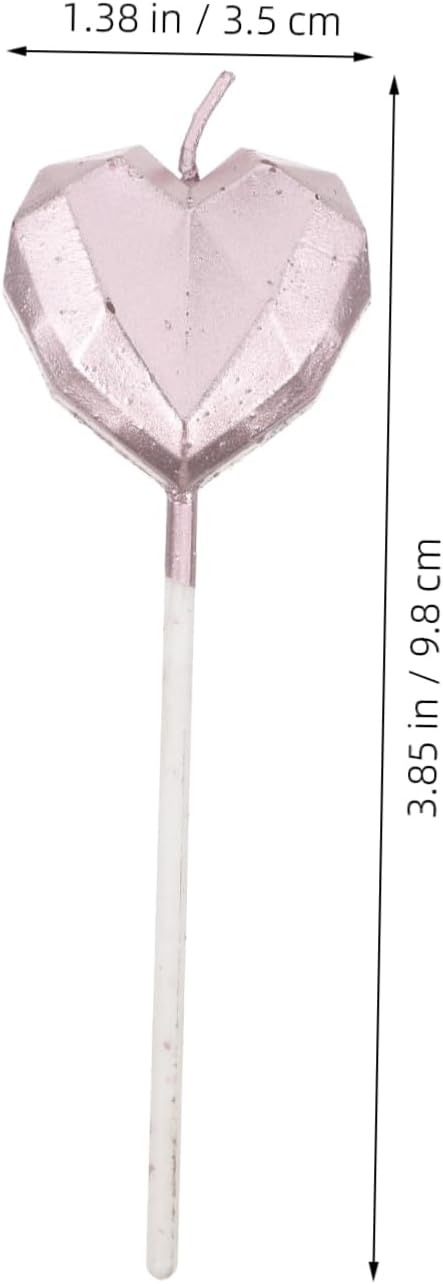 8pcs 3D Heart Birthday Candles for Cake Decorations