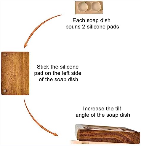 SUBEKYU Teak Wooden Soap Holder 2PCS