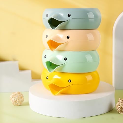 Cute Duck Soap Dish Self Draining Holder for Bathroom and Kitchen