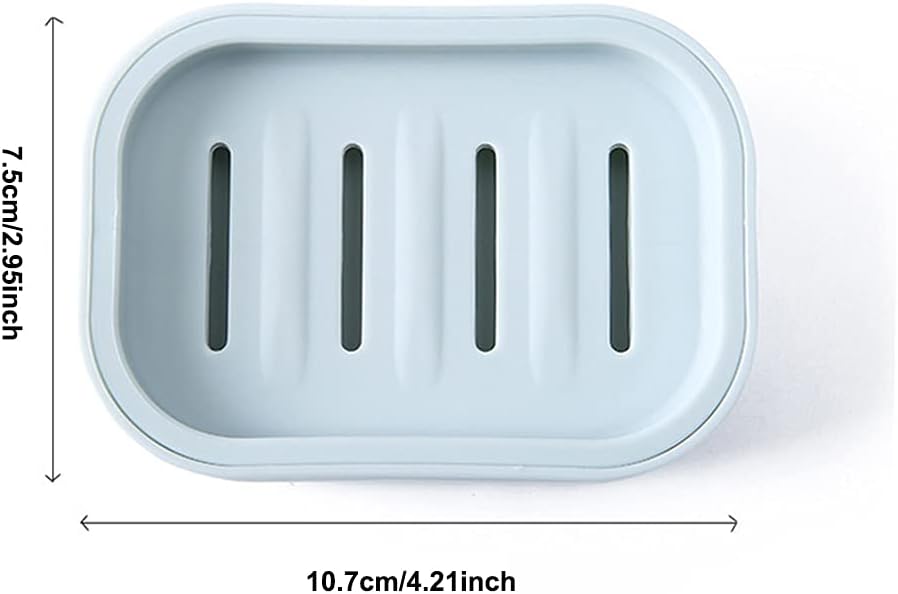 2PCS Khaki Plastic Square Soap Dish for Bathroom Kitchen