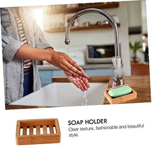 Luxshiny Bamboo Soap Holder Wooden Drainage Tray 1