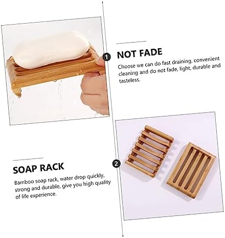 Luxshiny Sturdy Bamboo Wood Soap Dish Drainer