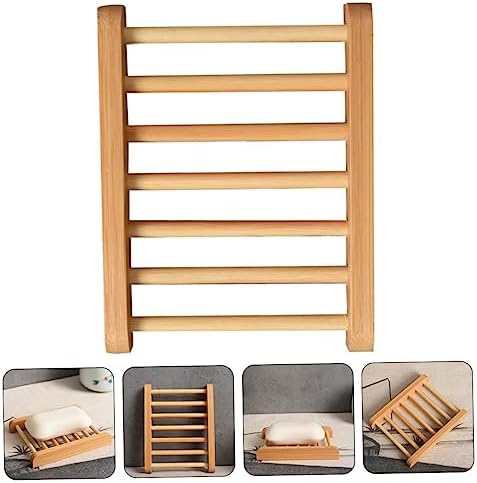 OUNONA Wooden Soap Dish Holder for Bathroom Sink and Shower