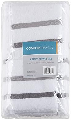 Comfort Spaces Cotton 8 Piece Bath Towel Set Striped