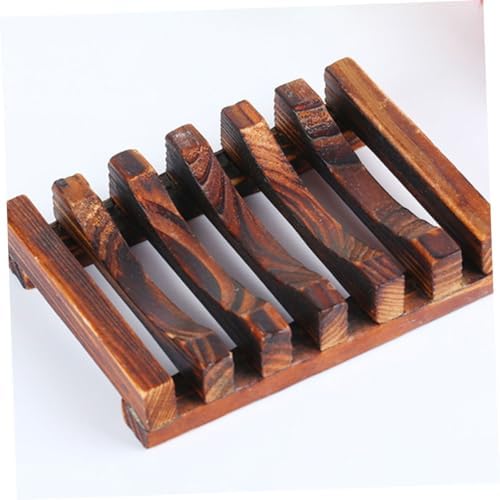 IMIKEYA 2PCS Wood Soap Dish with Drainage for Kitchen Bathroom
