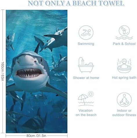 4SEE Oversize Sea Blue Beach Towel Set