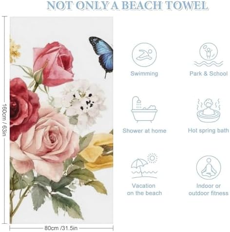 4SEE Premium Double-Sided Velvet Beach Towel 1