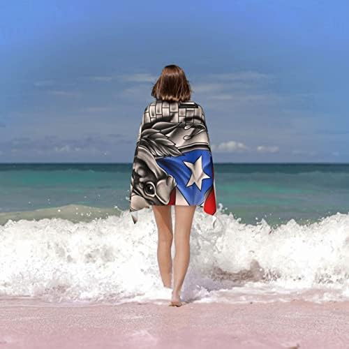 Puerto Rican Flag Microfiber Beach Towels for Kids and Adults