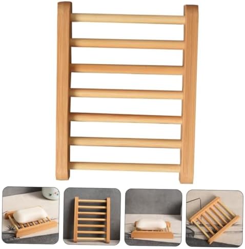 Healifty Wooden Soap Dish Holder for Bathroom and Kitchen 1