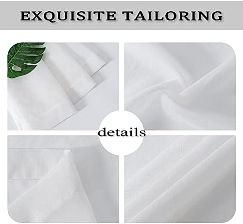 HUTO 95 Sheer Curtains - White Grommet Drapes Set of 2
