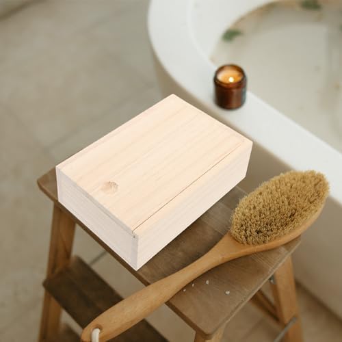 Luxshiny Wooden Soap Dish with Lid Multi-use Holder
