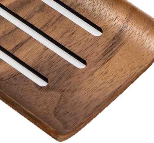 Bothyi Wood Soap Dish Farmhouse Decorative Anti Slip Holder
