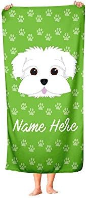 Personalized Corner Extra Large Pet Maltese Towel for Kids
