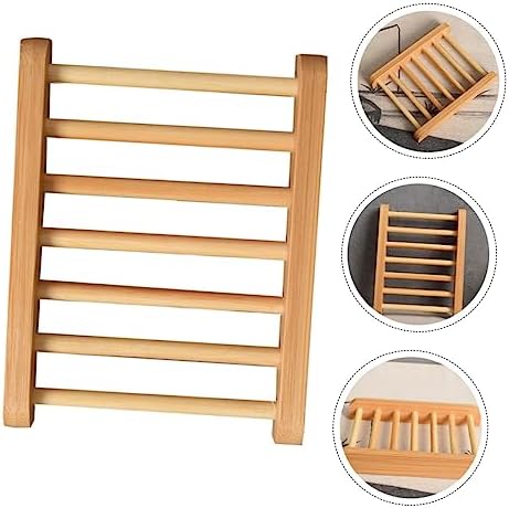 Healifty Wooden Soap Dish Holder for Bathroom and Kitchen 1
