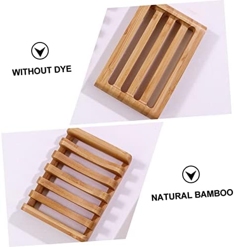 Bamboo Soap Holder Set of 2 for Bathroom Draining