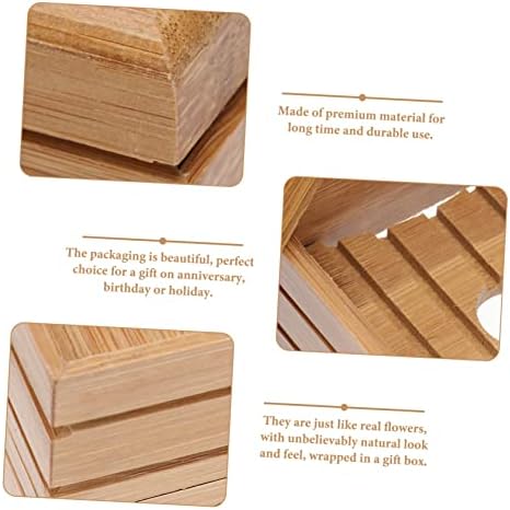 SHOWERORO Bamboo Soap Rack with Lid Holder