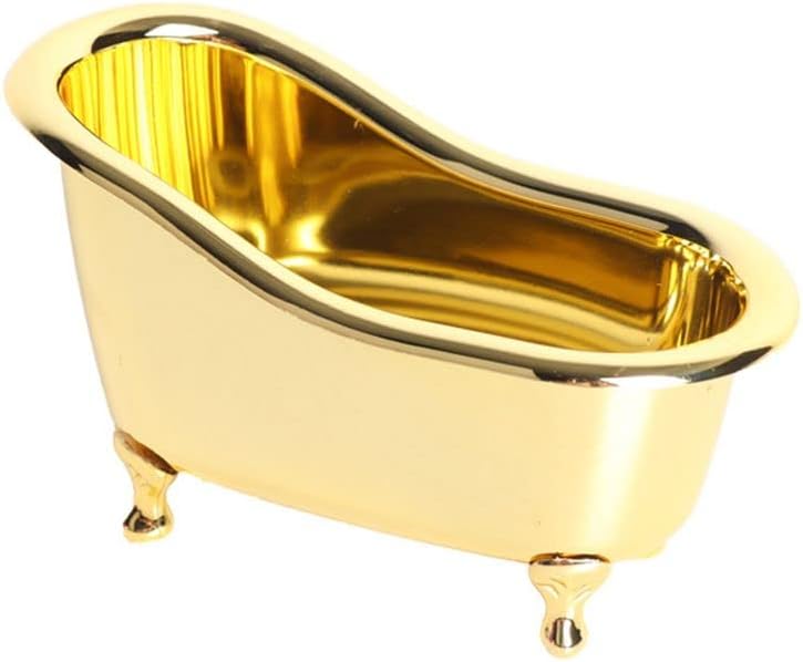 Mini Bathtub Soap Dish with Gold Electroplated Finish