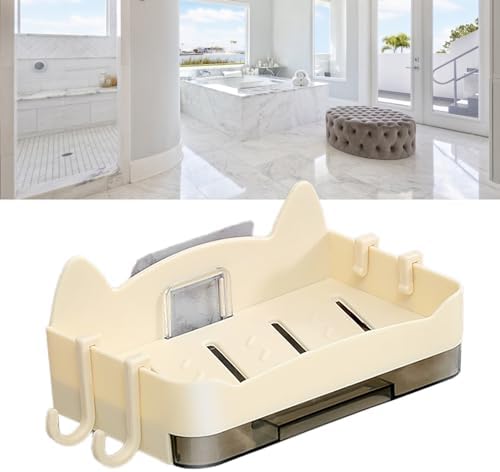 WITHO Wall Mounted Soap Holder - HoleFree Square Design - Space Saving Bathroom Accessory