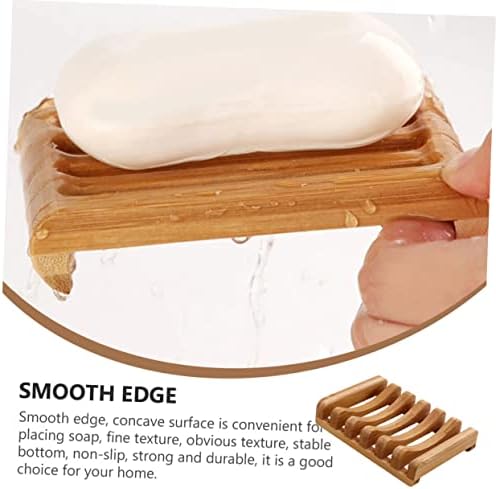 BUGUUYO 2pcs Bamboo Soap Dish Draining Holder