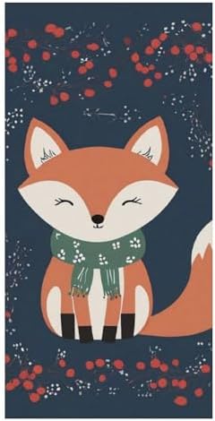 4SEE Extra Large Beach Towel with Cute Fox Design