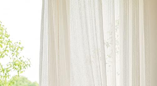 Iuokuby Light Luxury Herringbone Voile Curtains