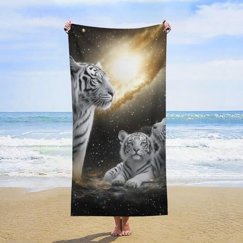 4SEE Oversize Velvet Beach Towel with Galaxy Design