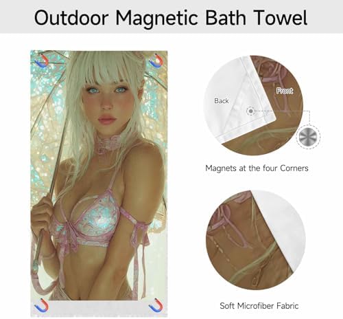 Magnetic Beach Towel for Travel Quick Dry and Sand-Resistant