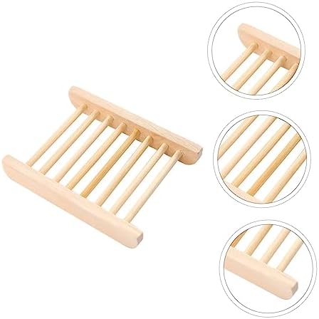 Wooden Soap Tray Drainer Holder for Kitchen and Bathroom