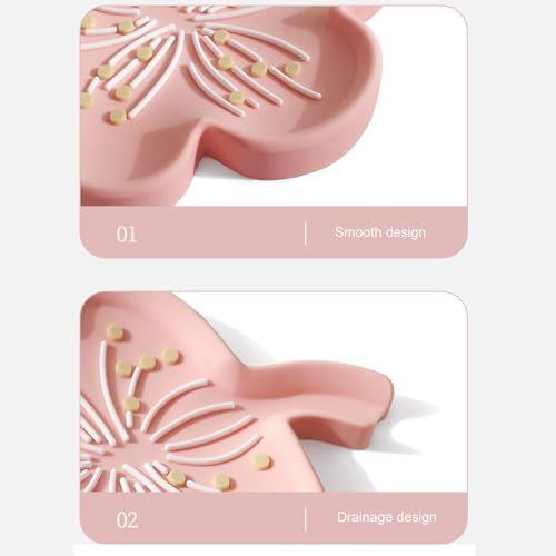 Loyliawa Soap Dish with Flower Shape Drainage