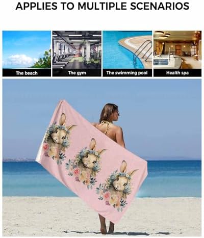 ZOE GARDEN Easter Bunny Pink Bathroom Towel Set 3-PC