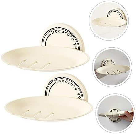 2Pcs Wall Mounted Self Adhesive Soap Dish for Shower and Kitchen