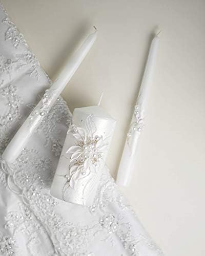 Magik Life Unity Candle Set - White 6 Pillar 2 Taper Candles
