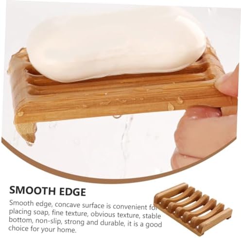 HAKIDZEL Bamboo Soap Holder Set of 2 for Bathroom