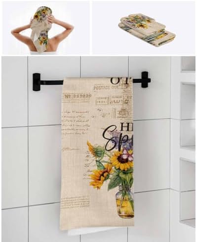 ZOE GARDEN Sunflower Lavender Bathroom Towel Set 3pc