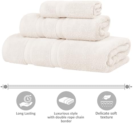 SUPERIOR Cotton Hand Towel Set of 6 Ivory