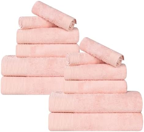 Superior Rayon from Bamboo Blend 12-Piece Pink Towel Set