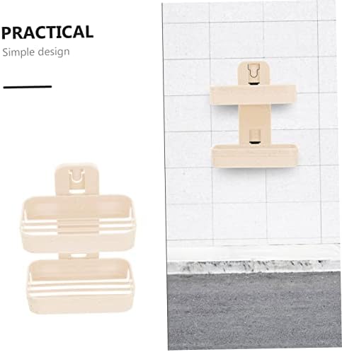 Double Layer Adhesive Soap Dish Holder for Shower Wall