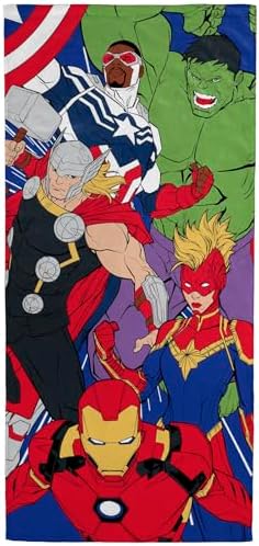 Jay Franco Marvel Avengers Kids Beach Towel - 28x58 Hulk Thor Iron Man