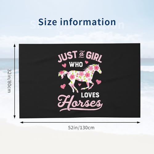 FXOMARLIN Just A Girl Who Loves Horses Beach Towel 32x52