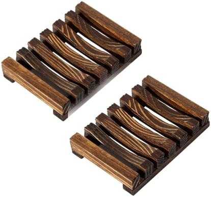 WEIMEILD Wooden Soap Dish Holder Self Draining Bathroom Shower Holder