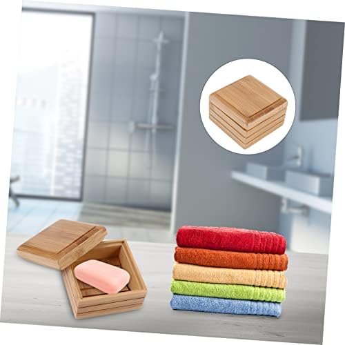 LIFKOME Natural Wood Soap Dish with Lid 1